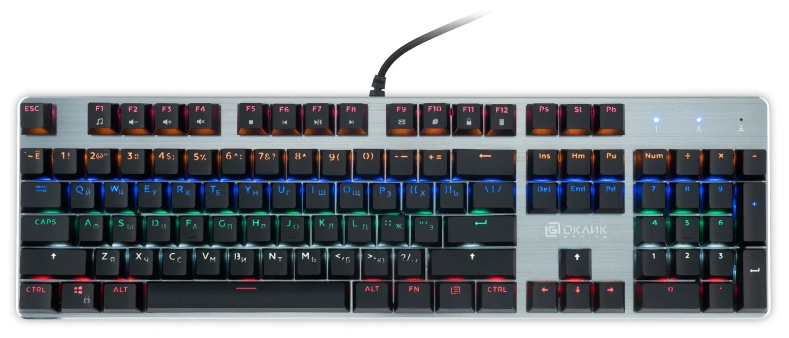 Клавиатуры OKLICK 970G Dark Knight черный/серебристый - фото 1