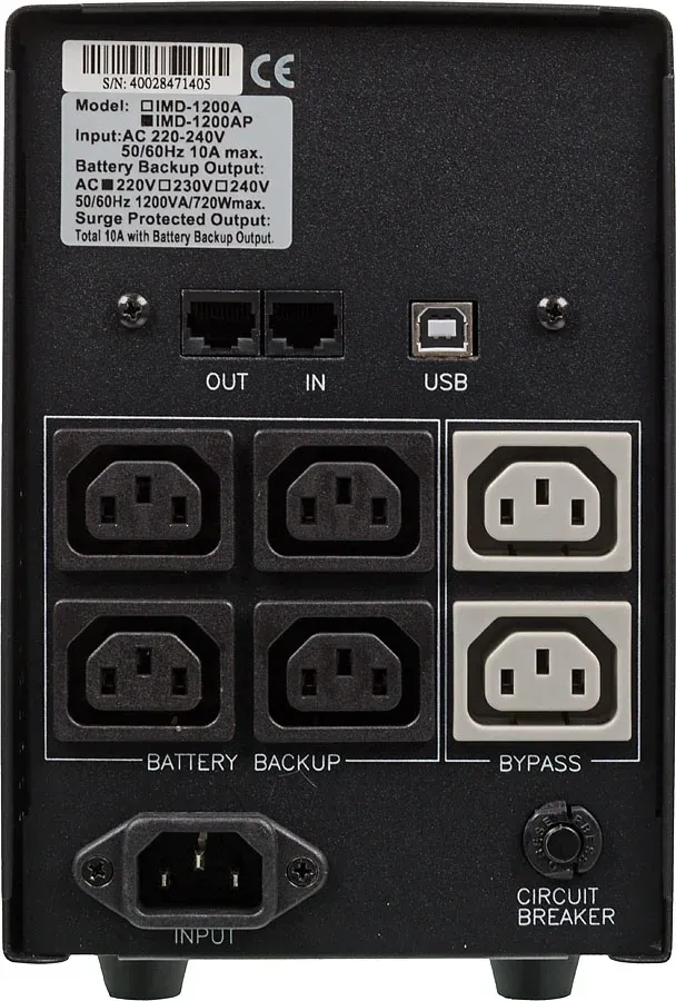 Источник бесперебойного питания Powercom Imperial IMD-1200AP 720Вт 1200ВА черный - фото 3