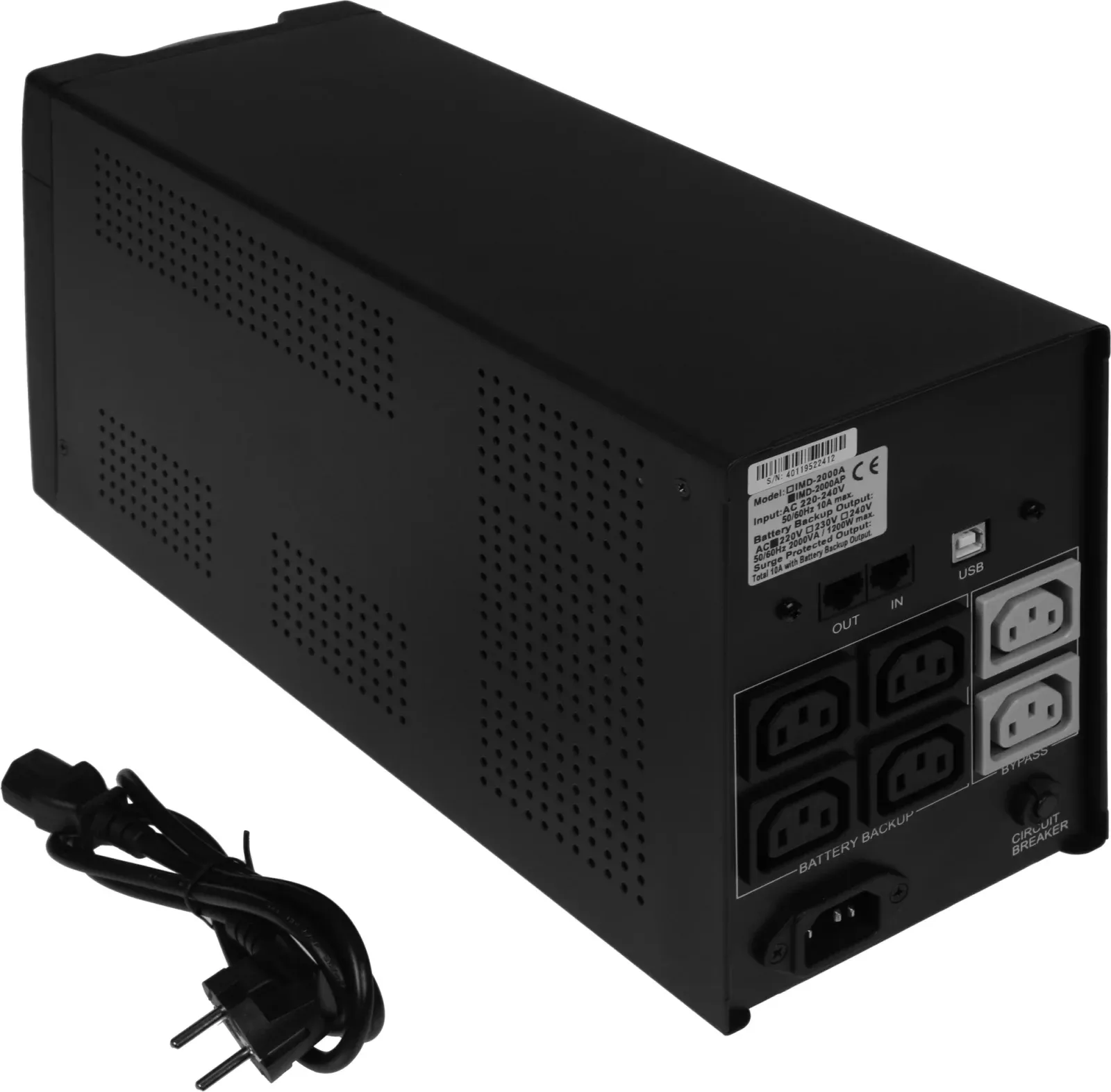 Источник бесперебойного питания Powercom Imperial IMD-2000AP 1200Вт 2000ВА черный - фото 2