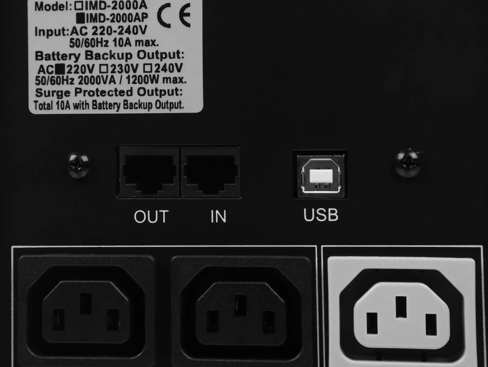 Источник бесперебойного питания Powercom Imperial IMD-2000AP 1200Вт 2000ВА черный - фото 4