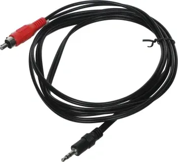 Кабель-переходник аудио Jack 3.5 m/2хRCA m 1.8м. черный - фото 7