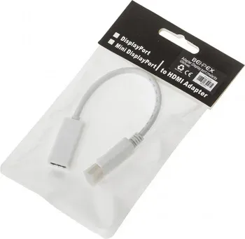 Переходник HDMI f/DisplayPort m белый - фото 3
