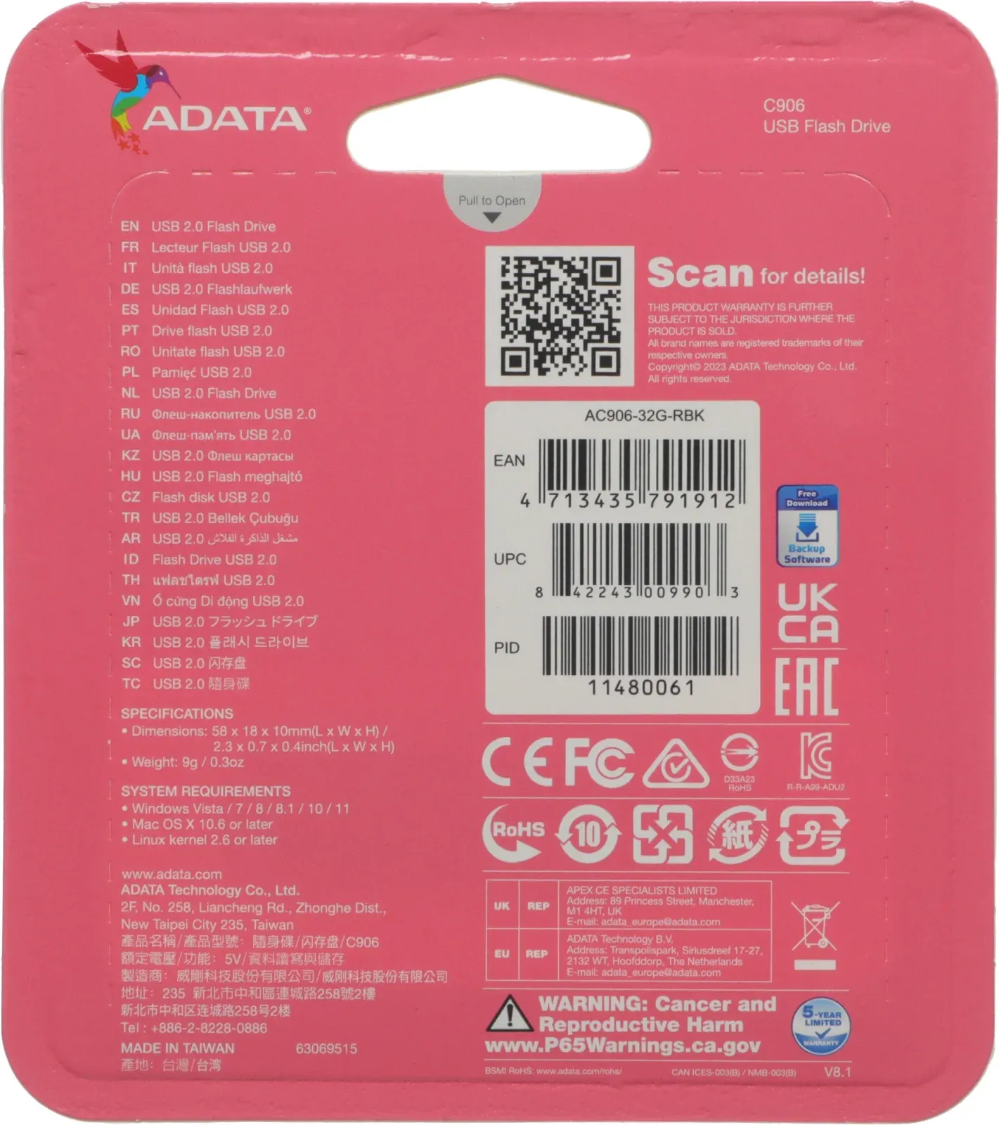 Флеш Диск A-Data 32Gb Classic C906 AC906-32G-RBK USB2.0 черный, 32 ГБ - фото 6