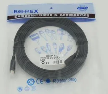Кабель аудио-видео FLAT HDMI m/HDMI m 3м. черный - фото 3