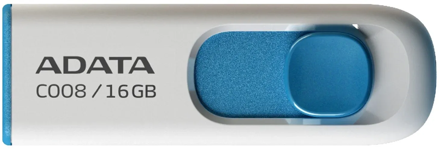 Флеш Диск A-Data 16Gb Classic C008 AC008-16G-RWE USB2.0 белый/синий, 16 ГБ - фото 6