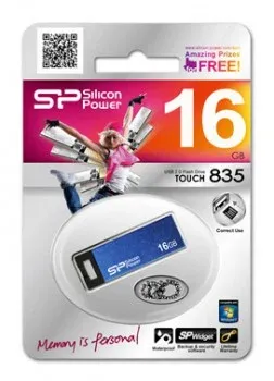 Флеш Диск Silicon Power 16Gb Touch 835 SP016GBUF2835V1B USB2.0 синий, 16 ГБ - фото 2