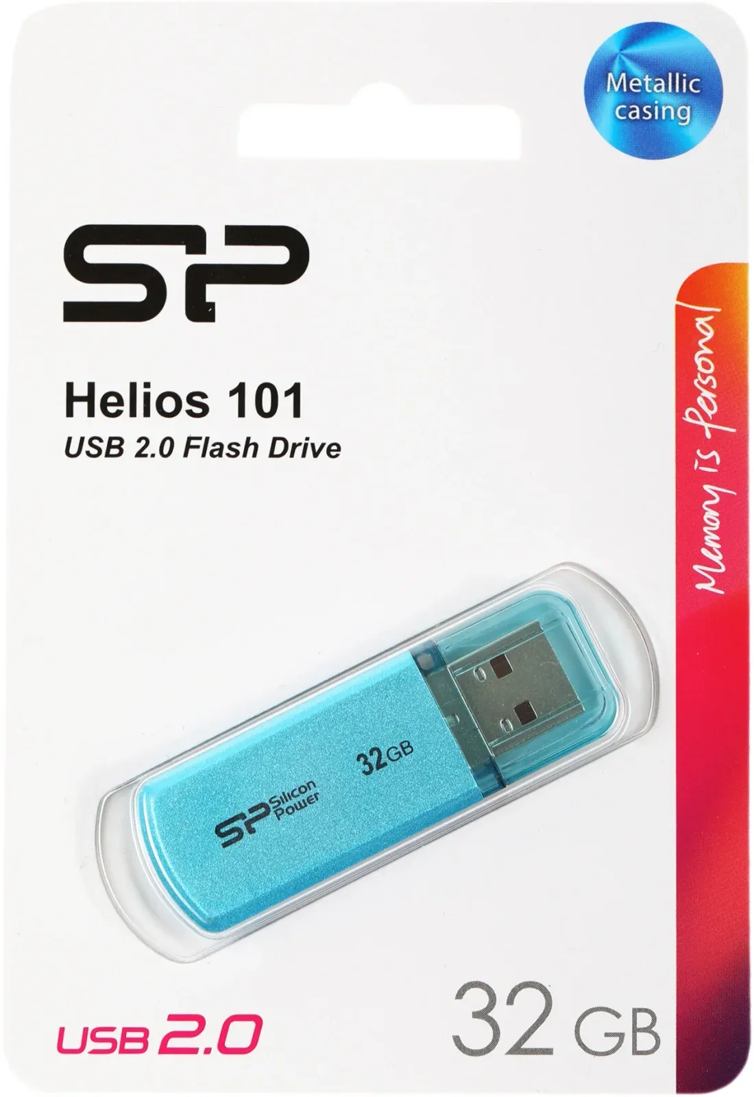 Флеш Диск Silicon Power 32Gb Helios 101 SP032GBUF2101V1B USB2.0 синий, 32 ГБ - фото 2
