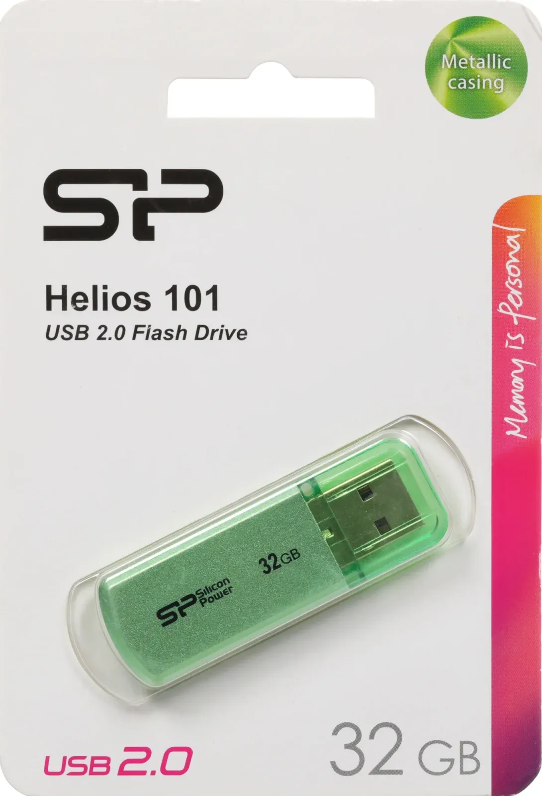 Флеш Диск Silicon Power 32Gb Helios 101 SP032GBUF2101V1N USB2.0 зеленый, 32 ГБ - фото 4