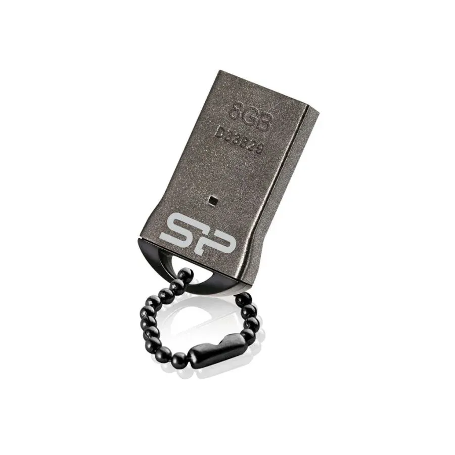 Флеш Диск Silicon Power 8Gb Touch T01 SP008GBUF2T01V1K USB2.0 черный/серебристый, 8 ГБ - фото 2