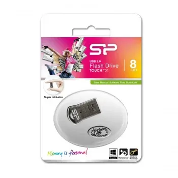 Флеш Диск Silicon Power 8Gb Touch T01 SP008GBUF2T01V1K USB2.0 черный/серебристый, 8 ГБ - фото 6
