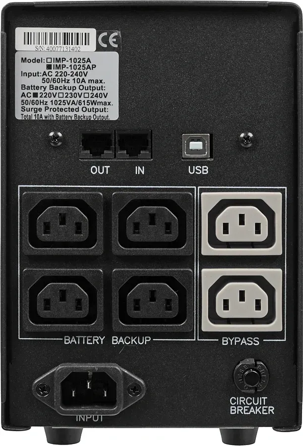Источник бесперебойного питания Powercom Imperial IMP-1025AP 615Вт 1025ВА черный - фото 3