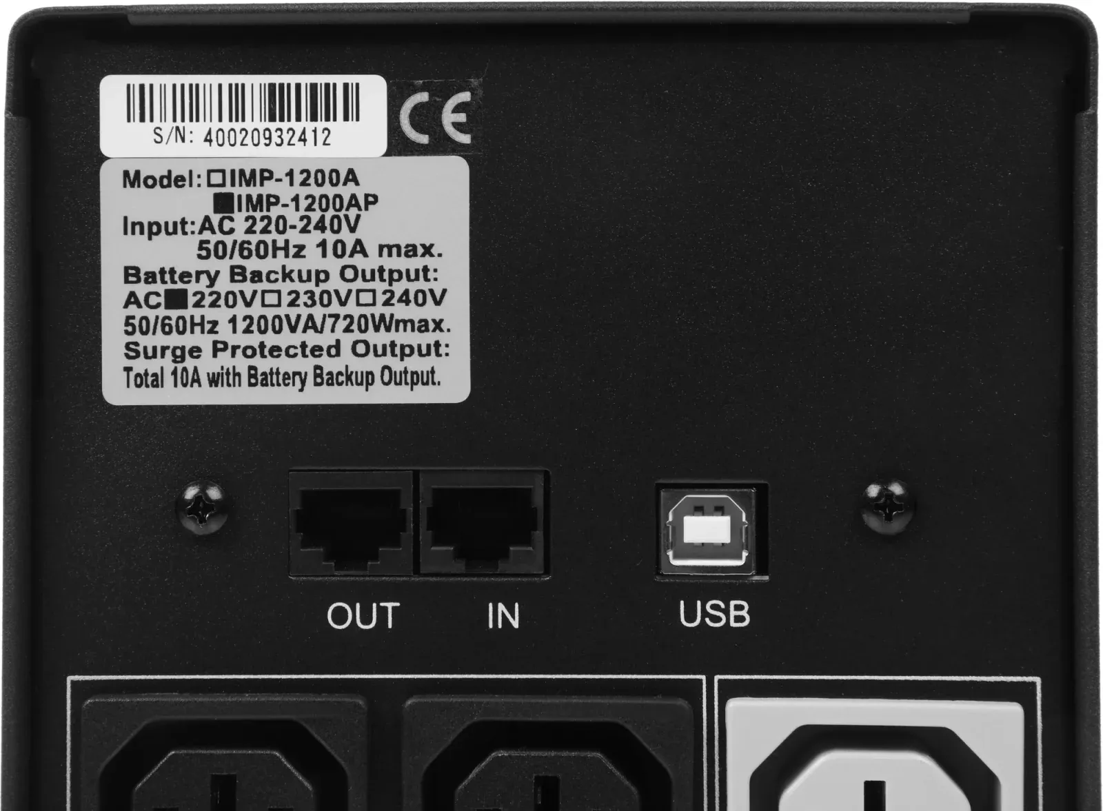 Источник бесперебойного питания Powercom Imperial IMP-1200AP 720Вт 1200ВА черный - фото 5