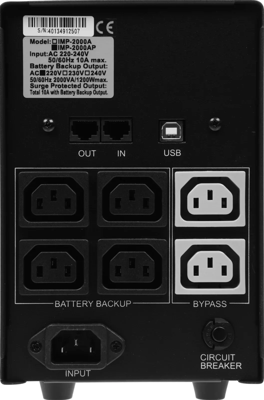 Источник бесперебойного питания Powercom Imperial IMP-2000AP 1200Вт 2000ВА черный - фото 4