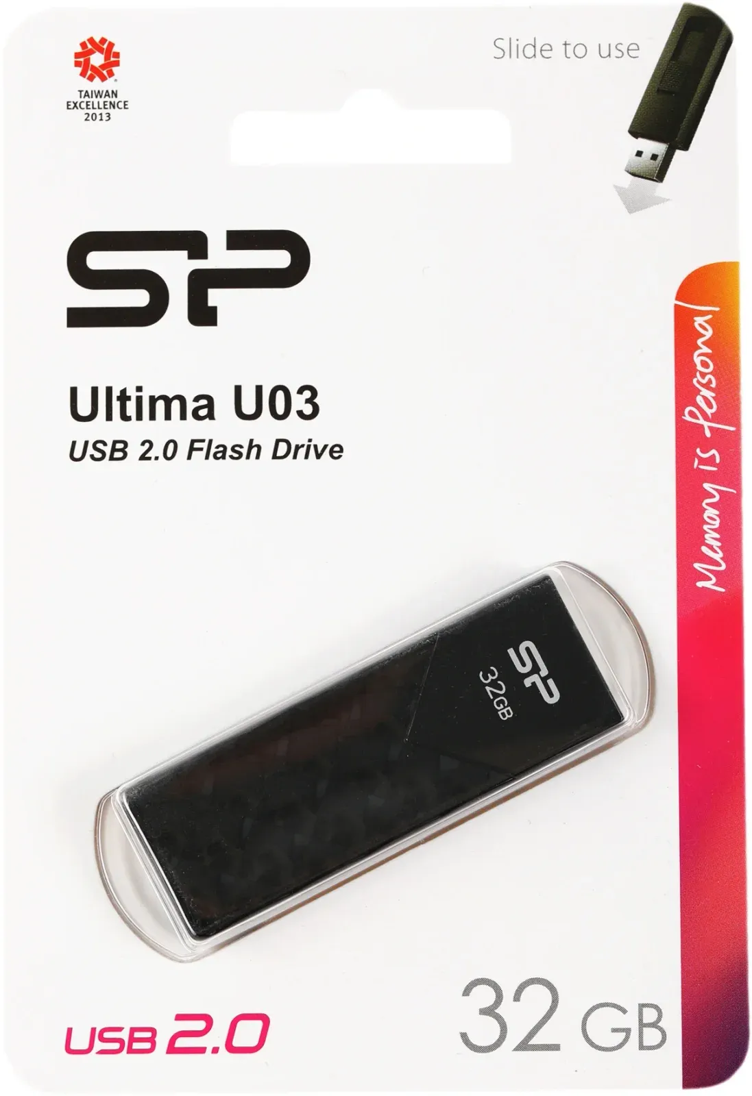 Флеш Диск Silicon Power 32Gb Ultima U03 SP032GBUF2U03V1K USB2.0 черный, 32 ГБ - фото 3