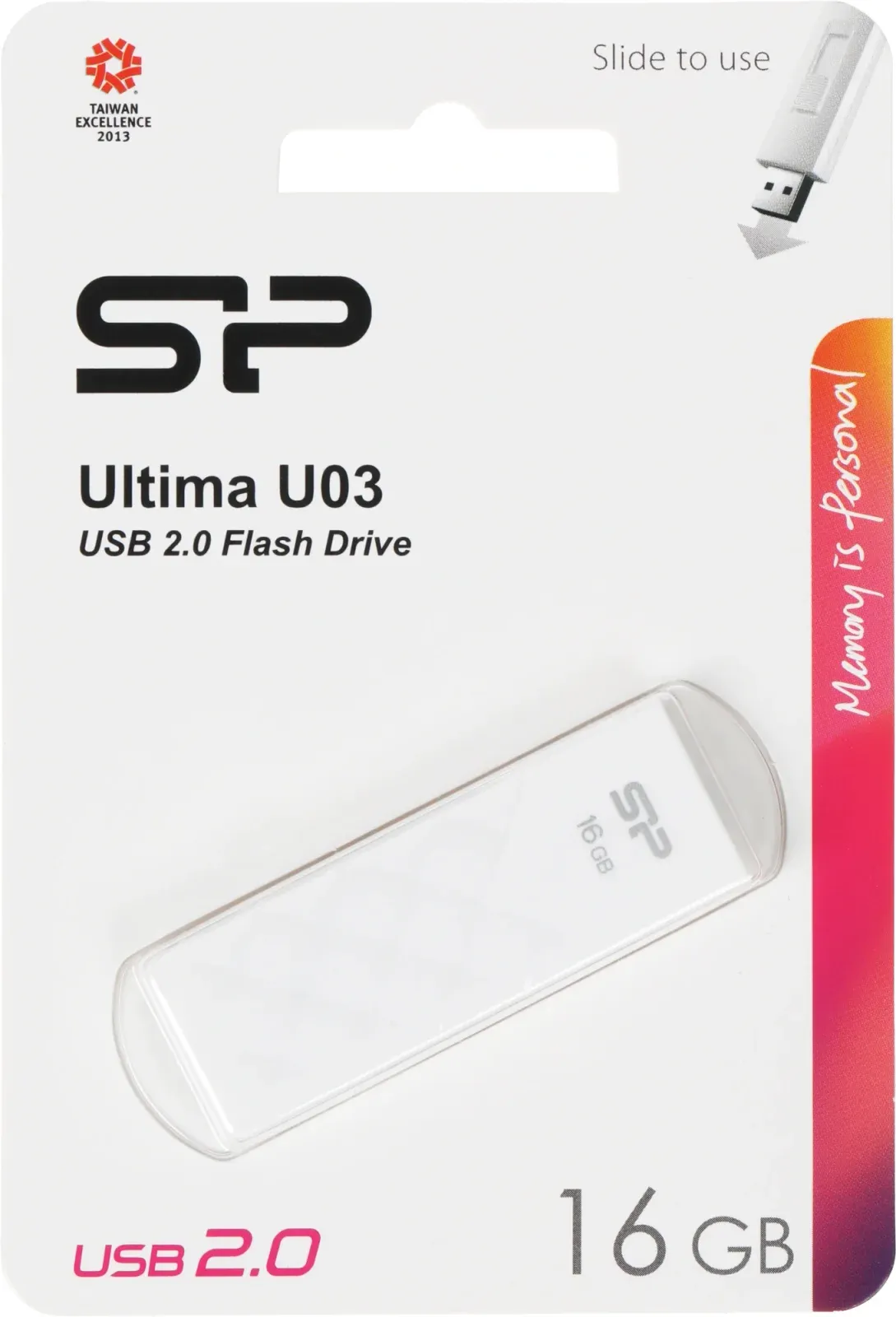 Флеш Диск Silicon Power 16Gb Ultima U03 SP016GBUF2U03V1W USB2.0 белый, 16 ГБ - фото 6