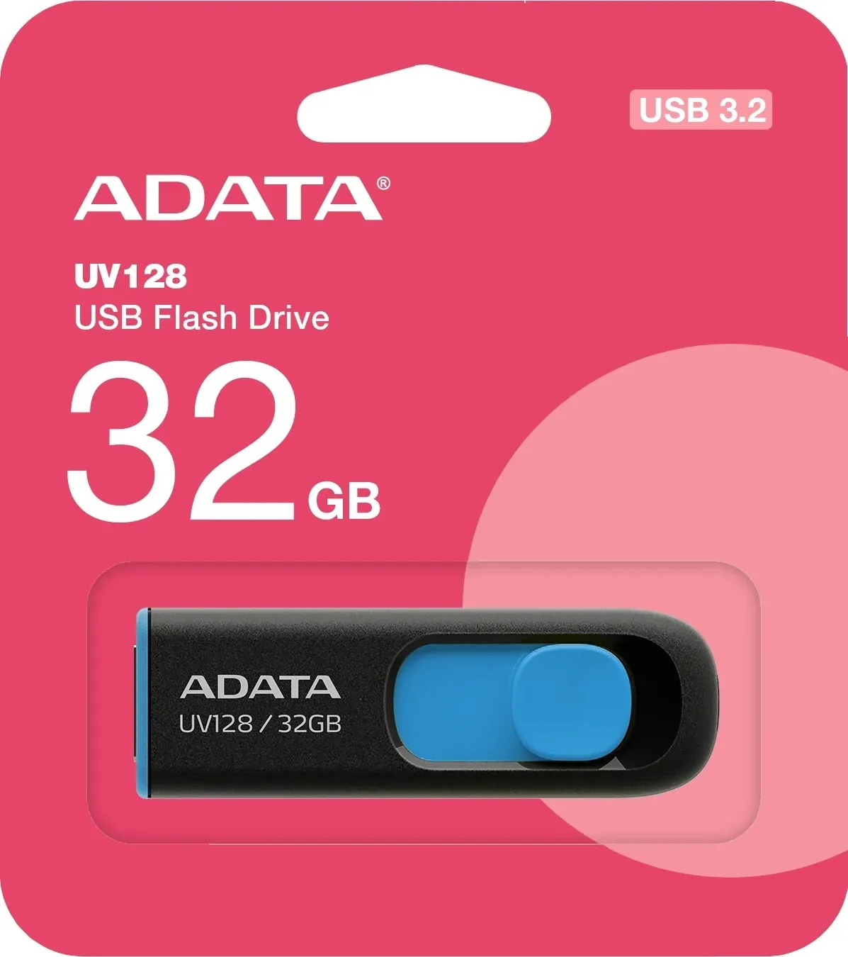 Флеш Диск A-Data 32Gb DashDrive UV128 AUV128-32G-RBE USB3.0 черный/синий, 32 ГБ - фото 2