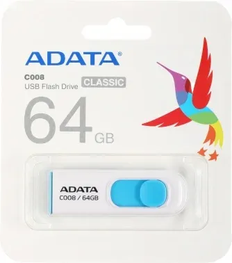 Флеш Диск A-Data 64GB Classic C008 AC008-64G-RWE USB2.0 синий/белый, 64 ГБ - фото 8