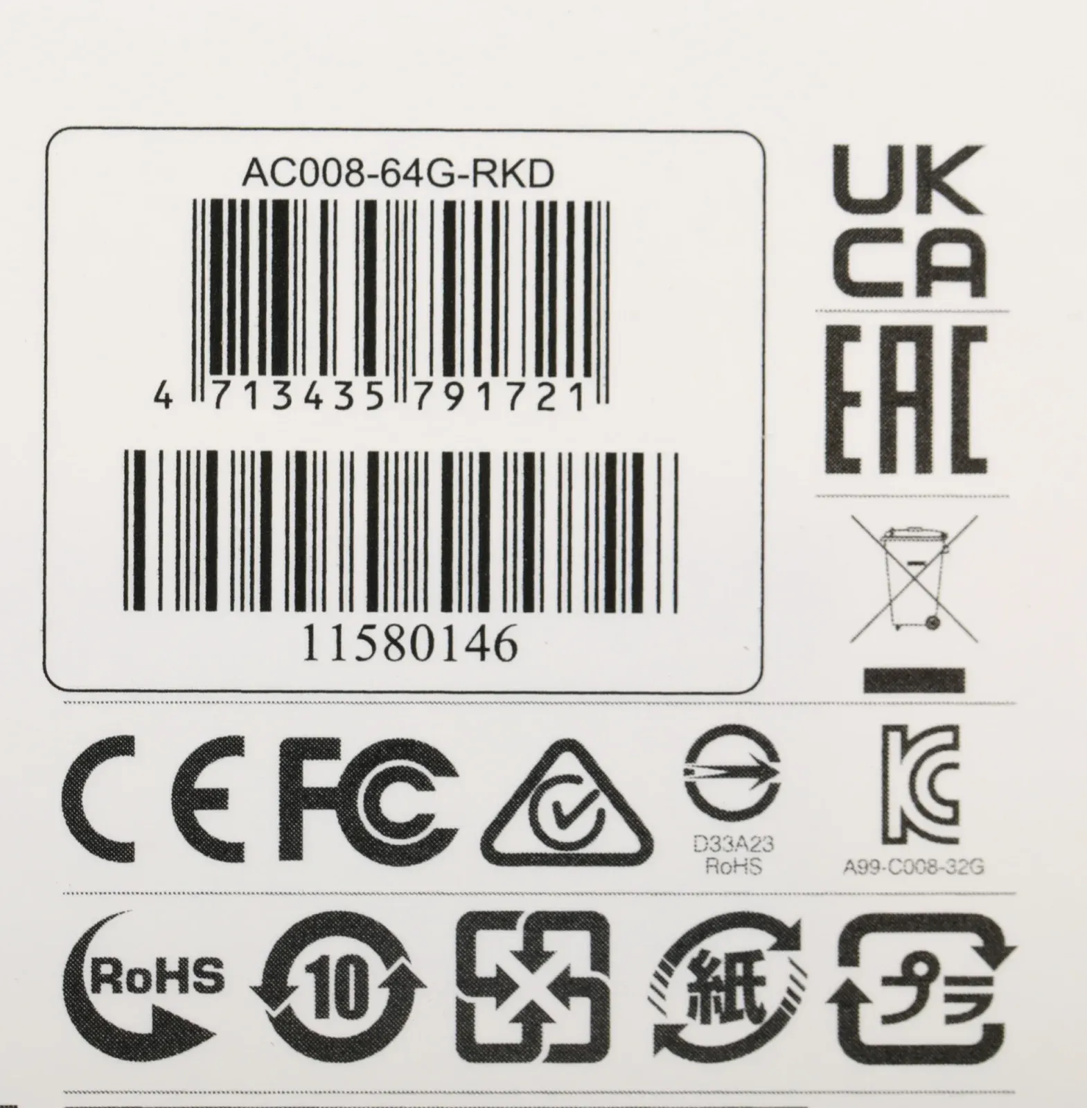 Флеш Диск A-Data 64GB Classic C008 AC008-64G-RKD USB2.0 красный/черный, 64 ГБ - фото 4