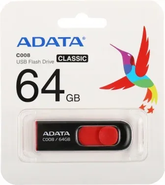 Флеш Диск A-Data 64GB Classic C008 AC008-64G-RKD USB2.0 красный/черный, 64 ГБ - фото 8