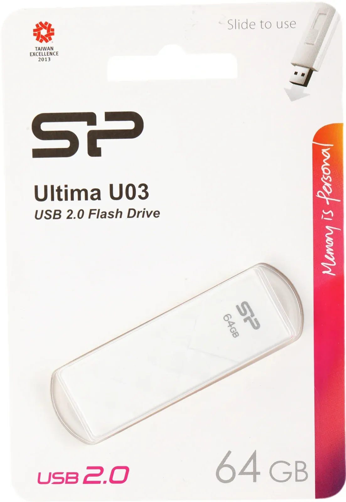 Флеш Диск Silicon Power 64Gb Ultima U03 SP064GBUF2U03V1W USB2.0 белый, 64 ГБ - фото 3