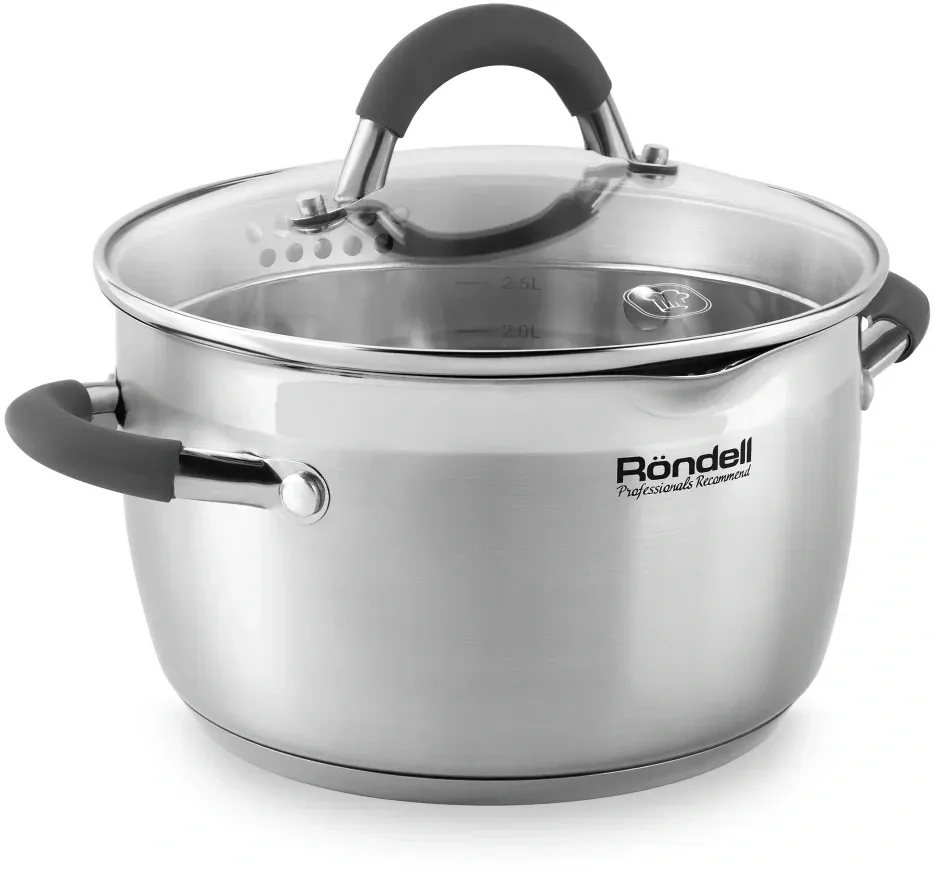 Кастрюля Rondell Flamme RDS-023 2.3л. d=18см с крышкой стальной, 2.3 л - фото 7