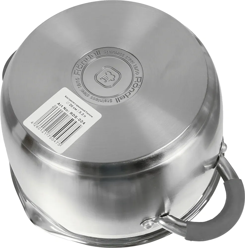 Кастрюля Rondell Flamme RDS-024 3.2л. d=20см с крышкой стальной, 3.2 л - фото 3