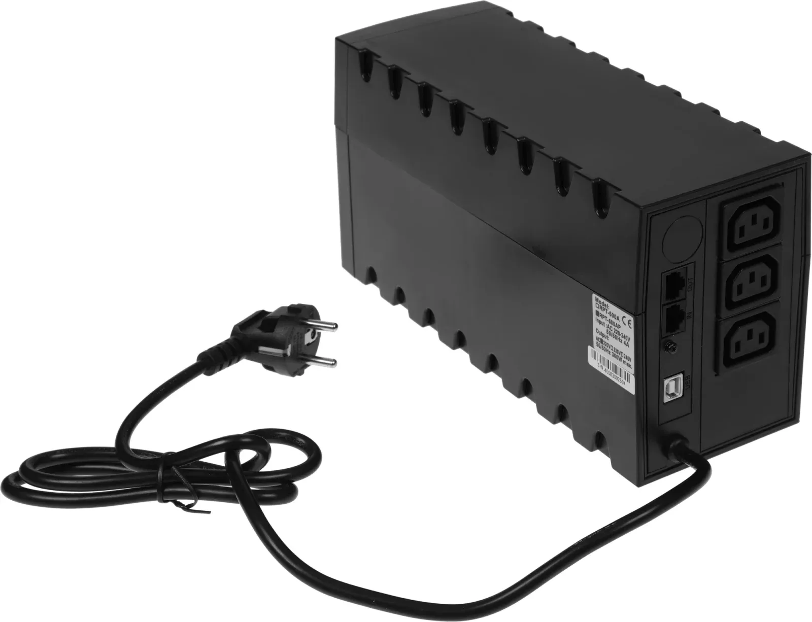 Источник бесперебойного питания Powercom Raptor RPT-600AP 360Вт 600ВА черный - фото 2
