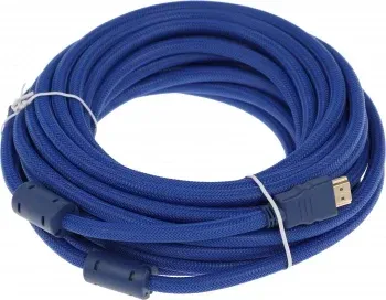 Кабель аудио-видео HDMI m/HDMI m 10м. феррит.кольца позолоч.конт. синий - фото 6