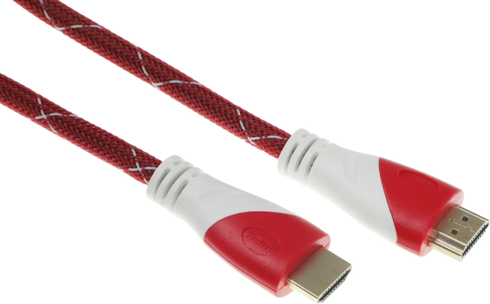 Кабель аудио-видео HDMI m/HDMI m 1.8м. феррит.кольца позолоч.конт. красный - фото 4