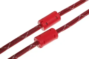 Кабель аудио-видео HDMI m/HDMI m 1.8м. феррит.кольца позолоч.конт. красный - фото 8