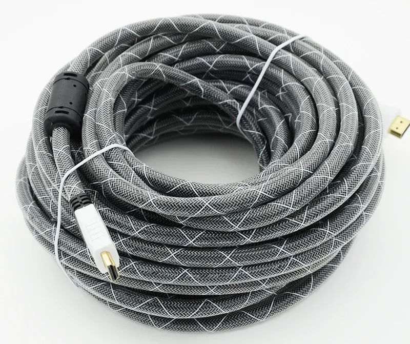 Кабель аудио-видео HDMI m/HDMI m 20м. феррит.кольца позолоч.конт. черный - фото 1