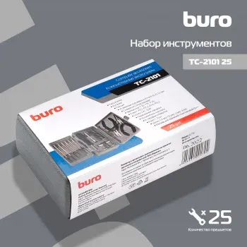 Набор инструментов Buro TC-2101 25 предметов жесткий кейс - фото 6