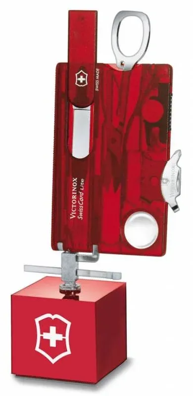 Швейцарские карты VICTORINOX SwissCard Classic красный полупрозрачный - фото 2