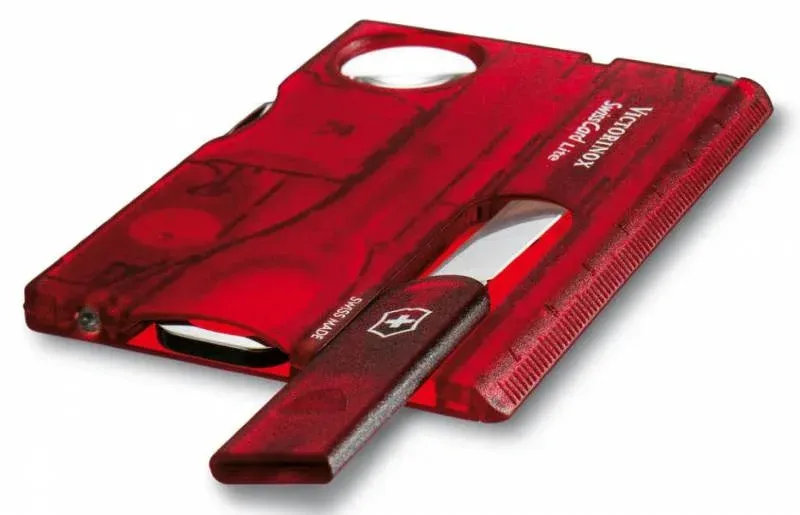 Швейцарские карты VICTORINOX SwissCard Classic красный полупрозрачный - фото 3