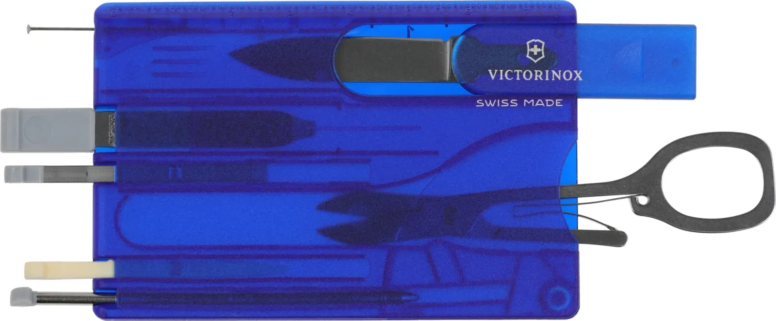 Швейцарские карты VICTORINOX SwissCard Classic синий полупрозрачный - фото 3