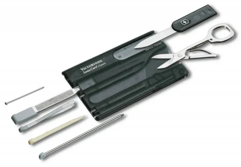 Швейцарские карты VICTORINOX SwissCard Classic черный полупрозрачный - фото 2
