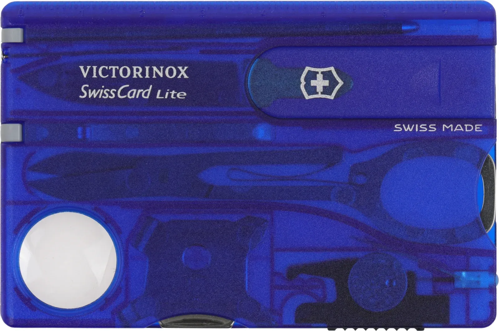 Швейцарские карты VICTORINOX SwissCard Lite синий полупрозрачный