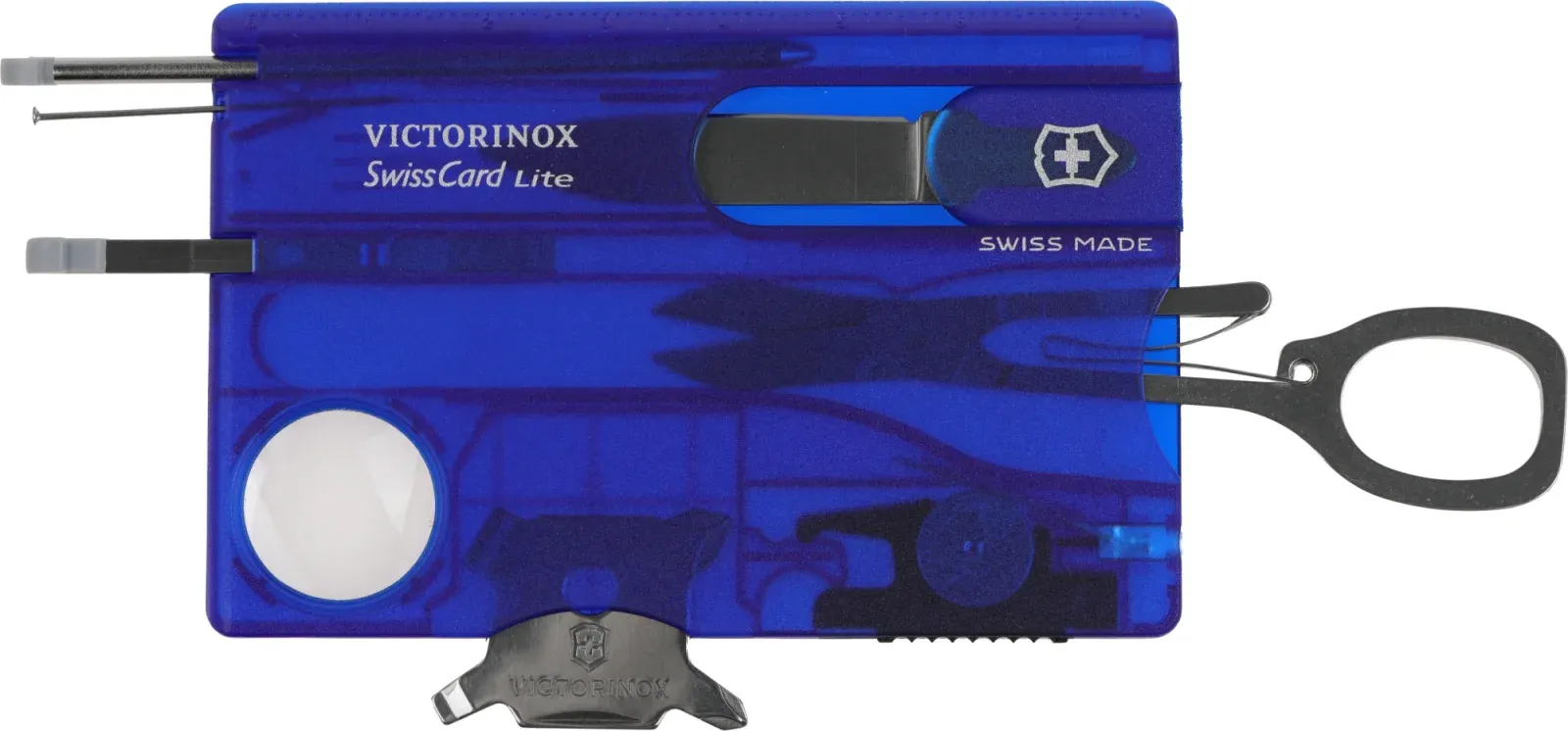 Швейцарские карты VICTORINOX SwissCard Lite синий полупрозрачный - фото 2