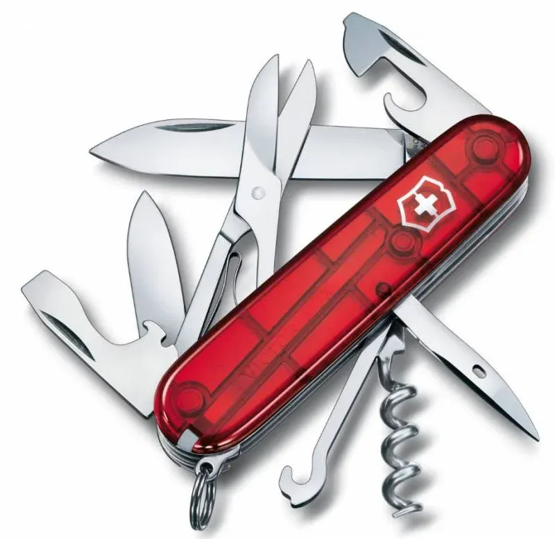 Ножи перочинные VICTORINOX Climber красный полупрозрачный - фото 1