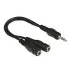 Адаптер аудио Hama H-48925 2xJack 3.5 f/Jack 3.5 m 0.2м. черный 00048925 - фото 5