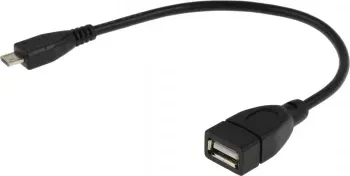 Кабель USB f-micro USB m 0.2м черный - фото 4