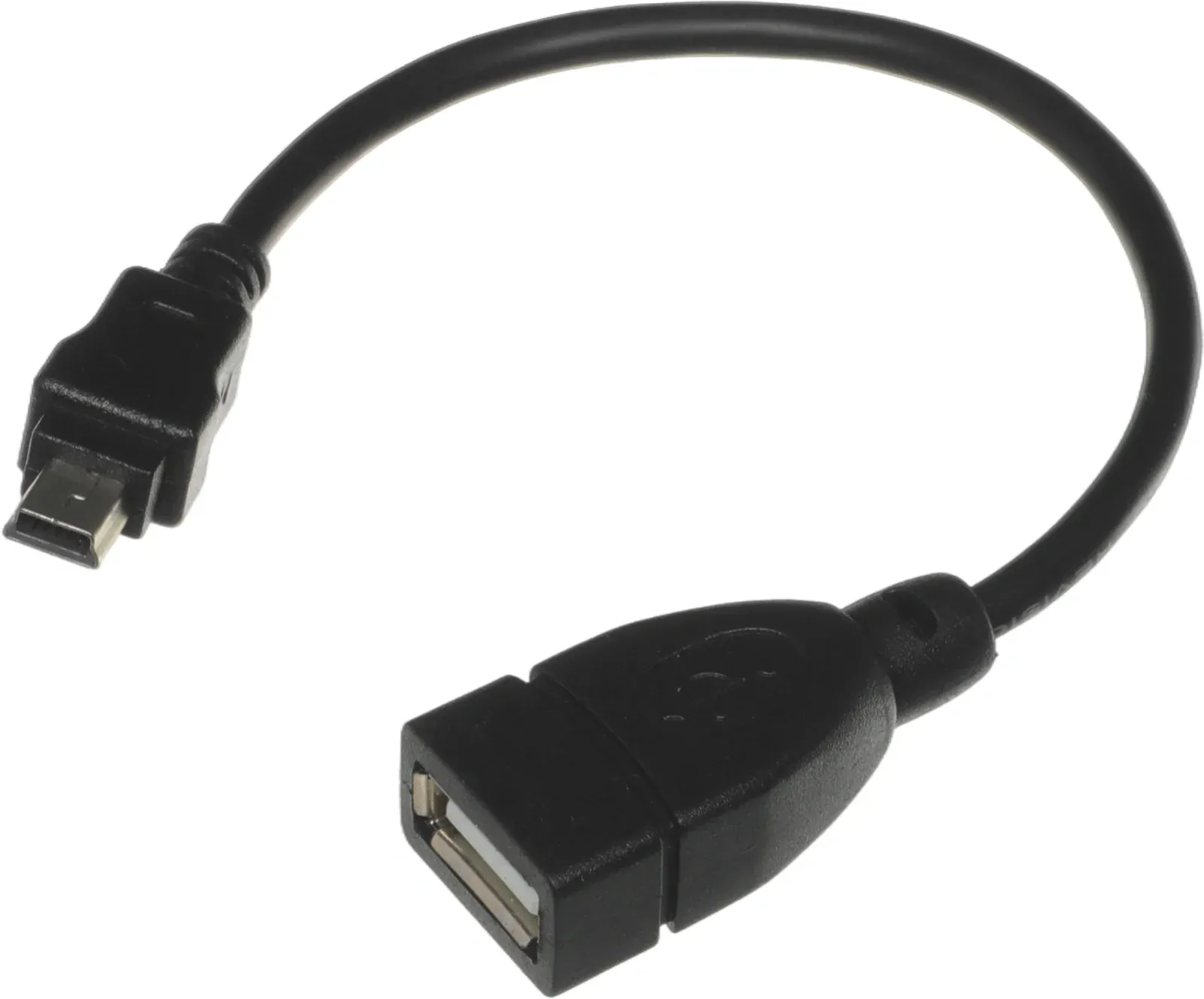 Кабель USB f-mini USB m 0.2м черный - фото 1