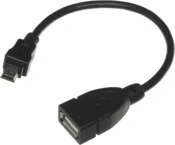 Кабель USB f-mini USB m 0.2м черный - фото 5