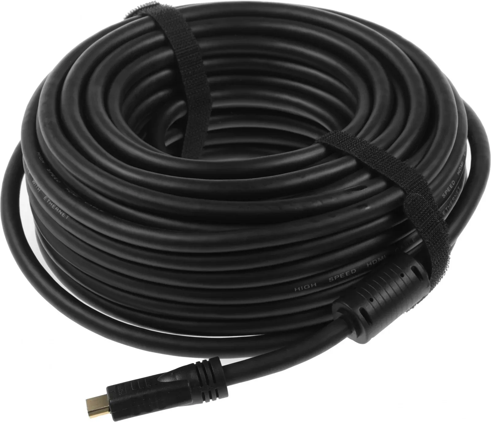 Кабель аудио-видео Ningbo HDMI m/HDMI m 20м. позолоч.конт. черный - фото 1