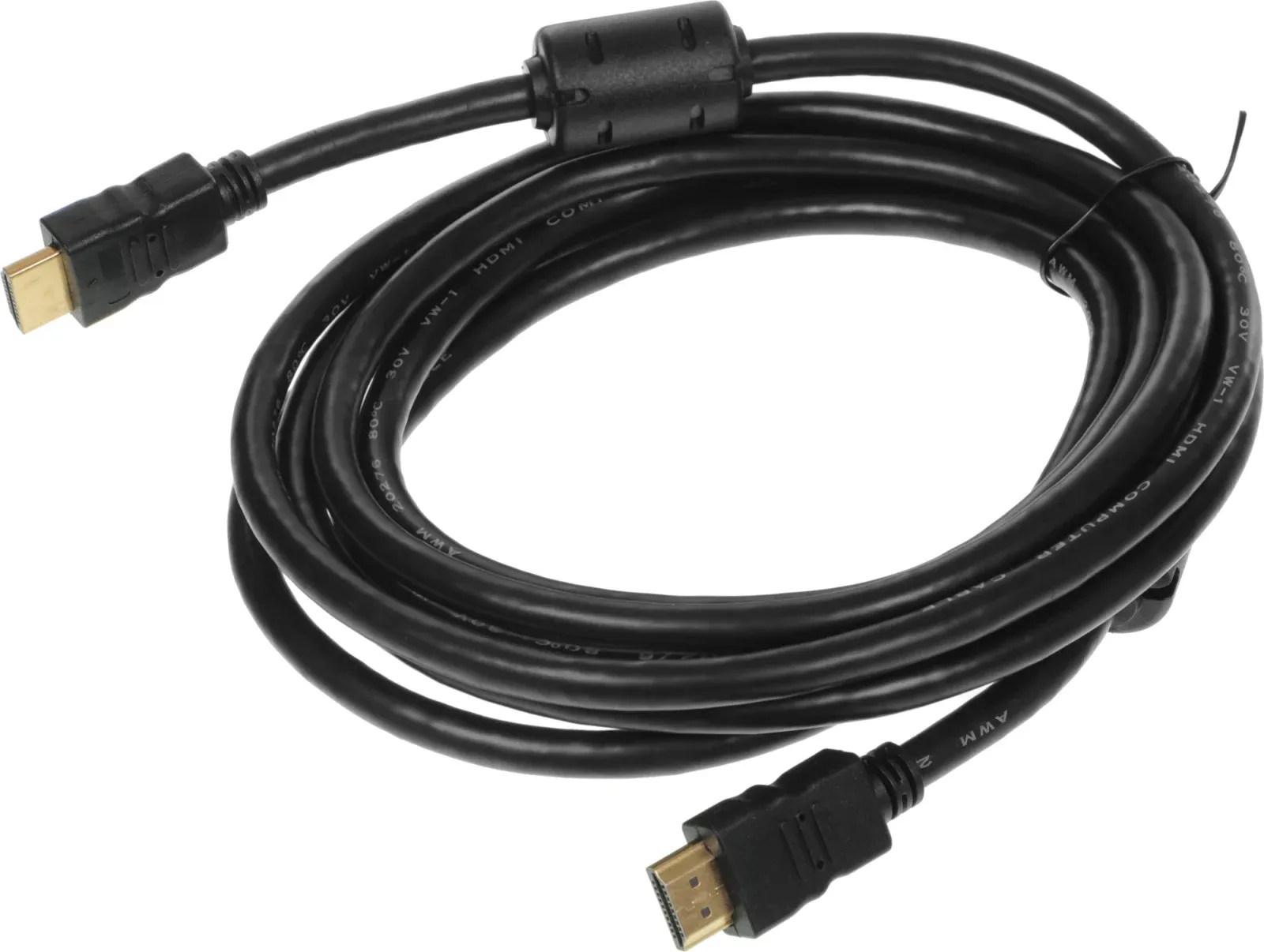 Кабель аудио-видео Ningbo HDMI m/HDMI m 3м. феррит.кольца позолоч.конт. черный HDMI-3M-MGVER1.4 - фото 1
