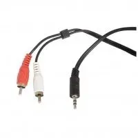 Кабель аудио Ningbo 2хRCA m/Jack 3.5 m 1.5м. черный JAAC010-1.5 - фото 1