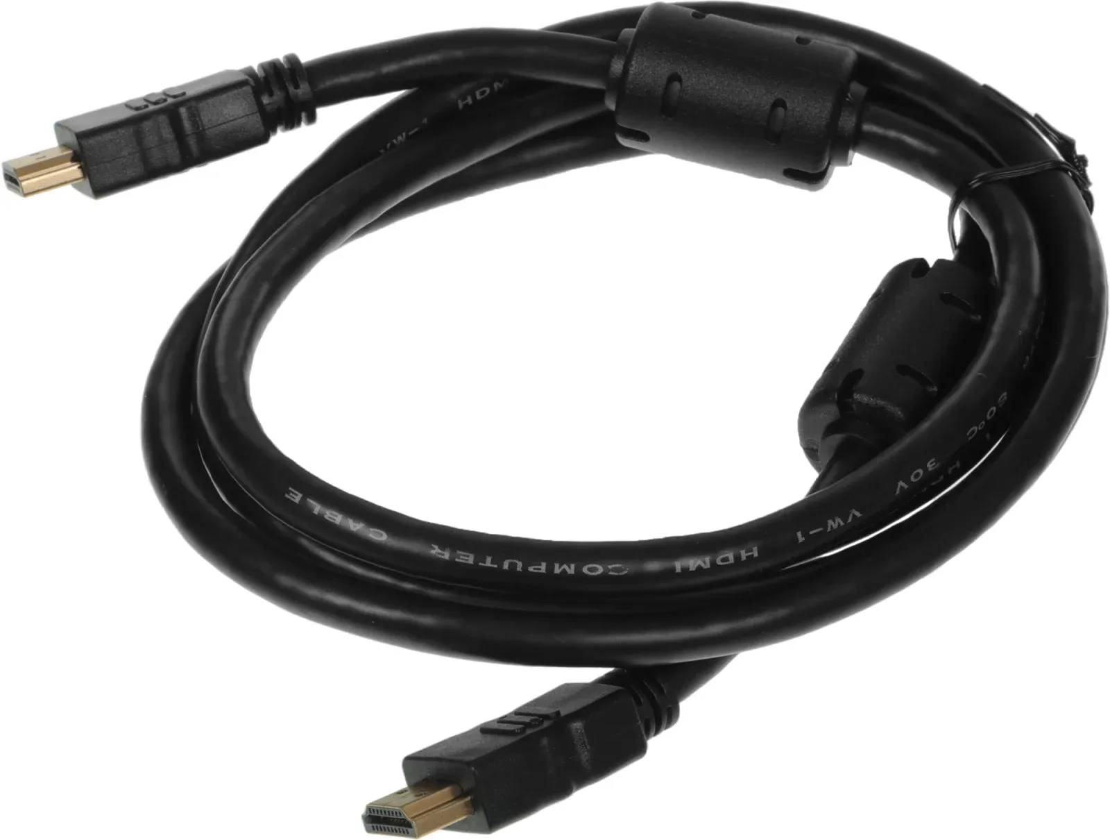 Кабель аудио-видео Ningbo HDMI m/HDMI m 1.8м. феррит.кольца позолоч.конт. черный HDMI-1.8M-MGVER1.4 - фото 1