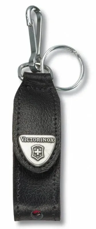Чехол Victorinox Leather Hang Case 4.0515 кожа натуральная черный с карабином и отверстием для фонарика без упаковки - фото 1
