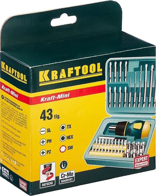 Отвертка Kraftool 25556-H43 в компл.:43 предмета жесткий кейс - фото 5