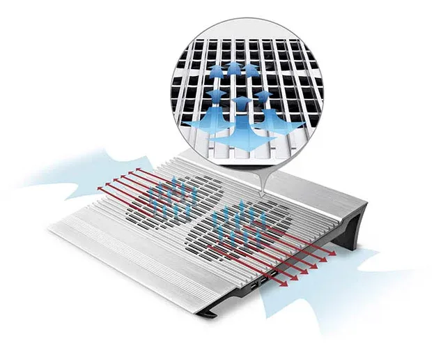 Подставка для ноутбука Deepcool N8 DP-N24N-N8SR 17 380x278x55мм 25дБ 3xUSB 2x 140ммFAN 1244г алюминий серебристый - фото 4